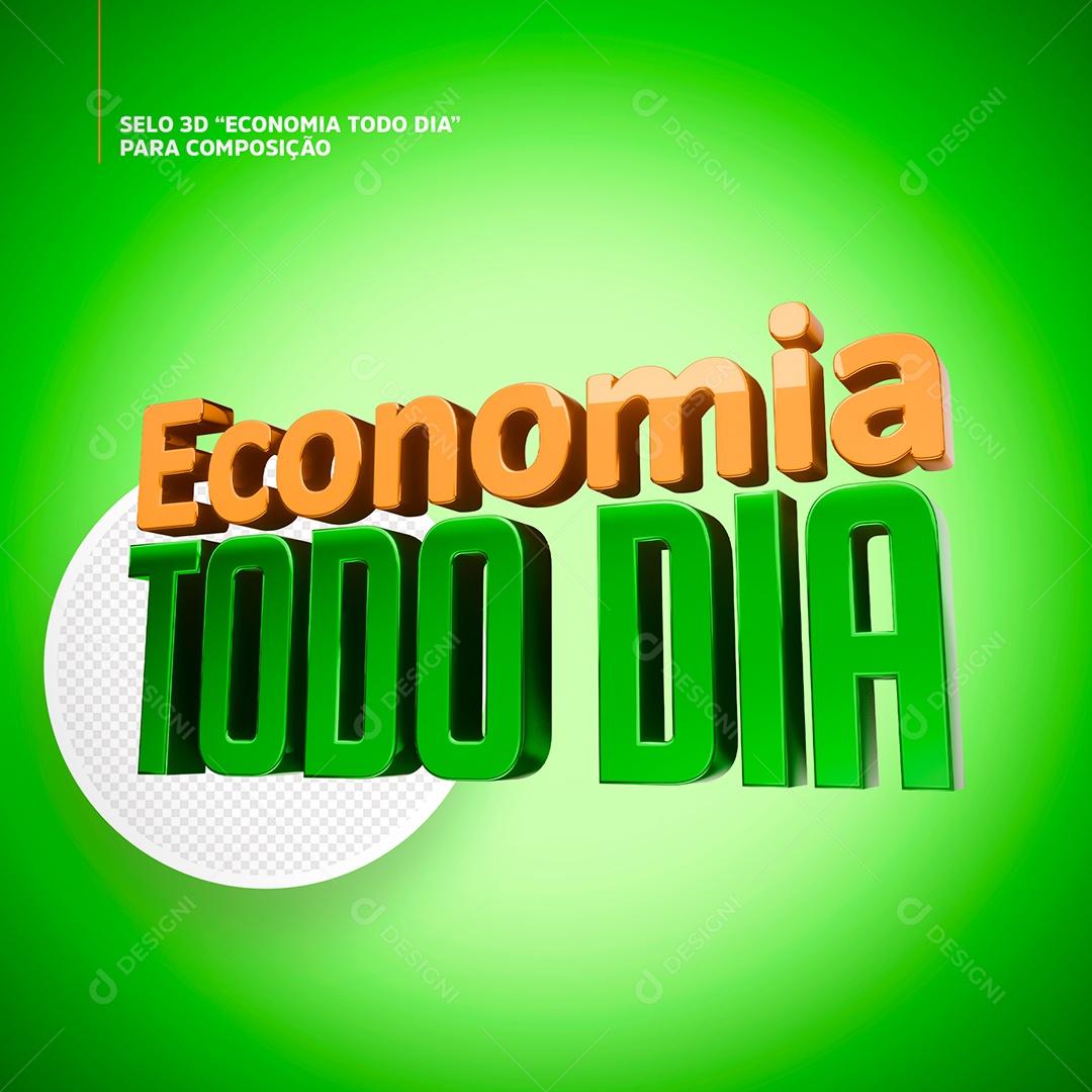 Economia Todo Dia Texto 3D Para Composição