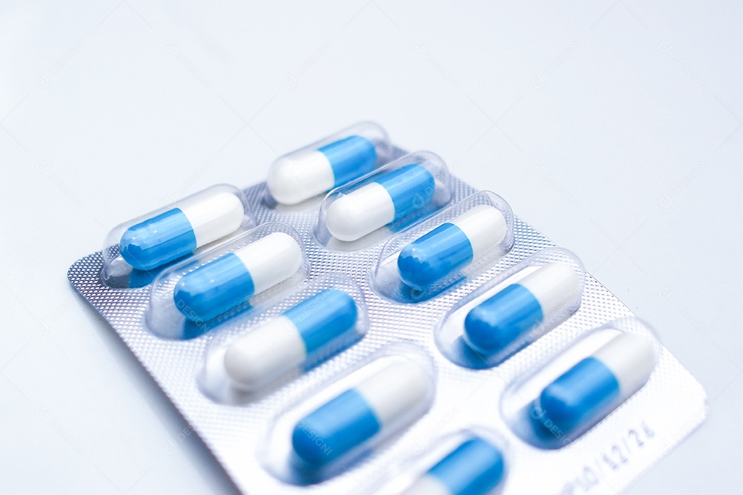 Cartela de medicamentos amoxicilina