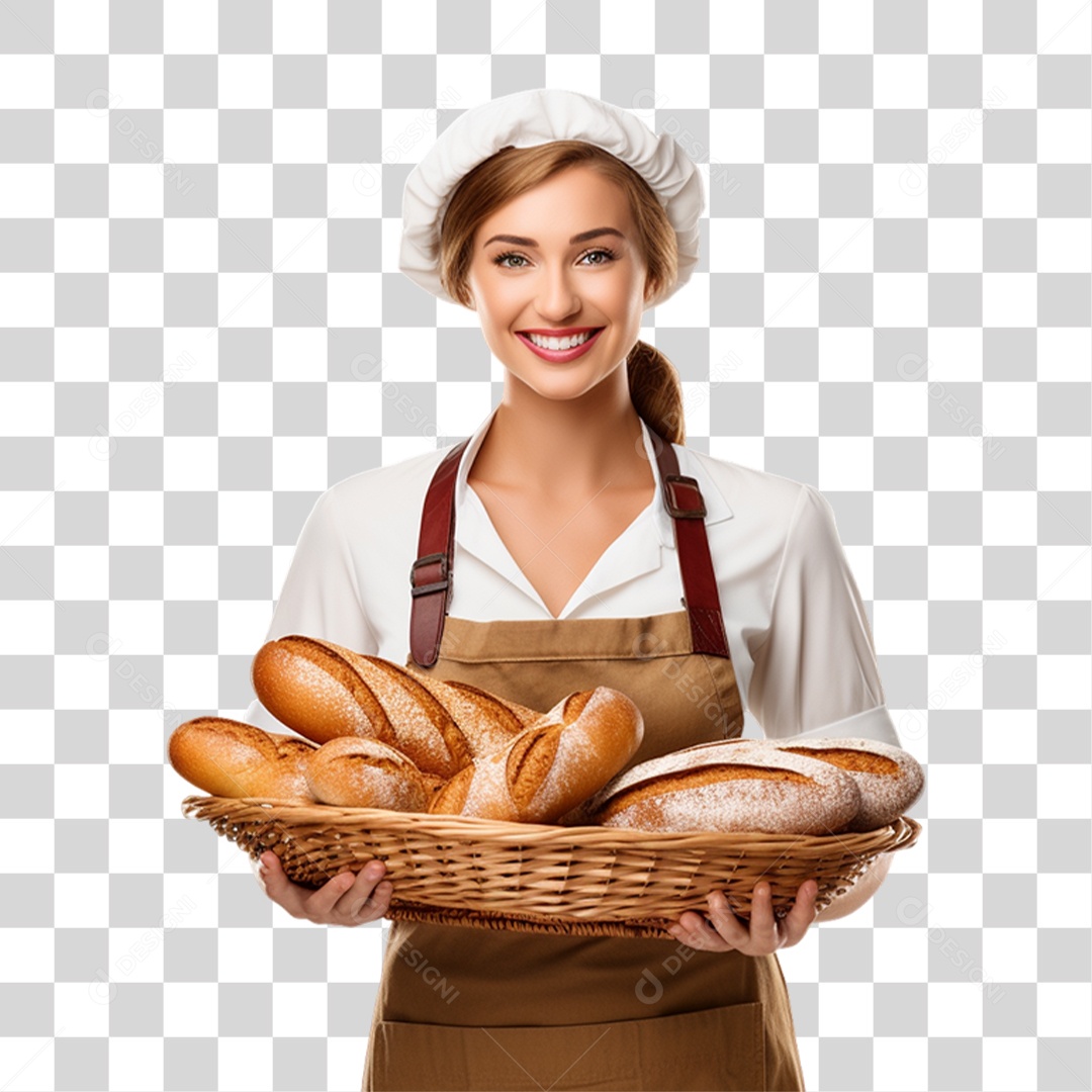 Mulher Padeira Confeiteira PNG Transparente