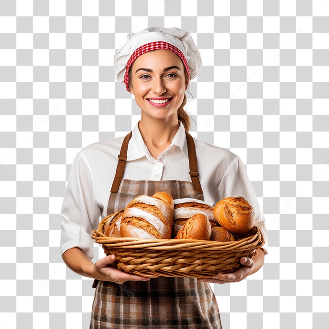 Mulher Padeira Confeiteira PNG Transparente