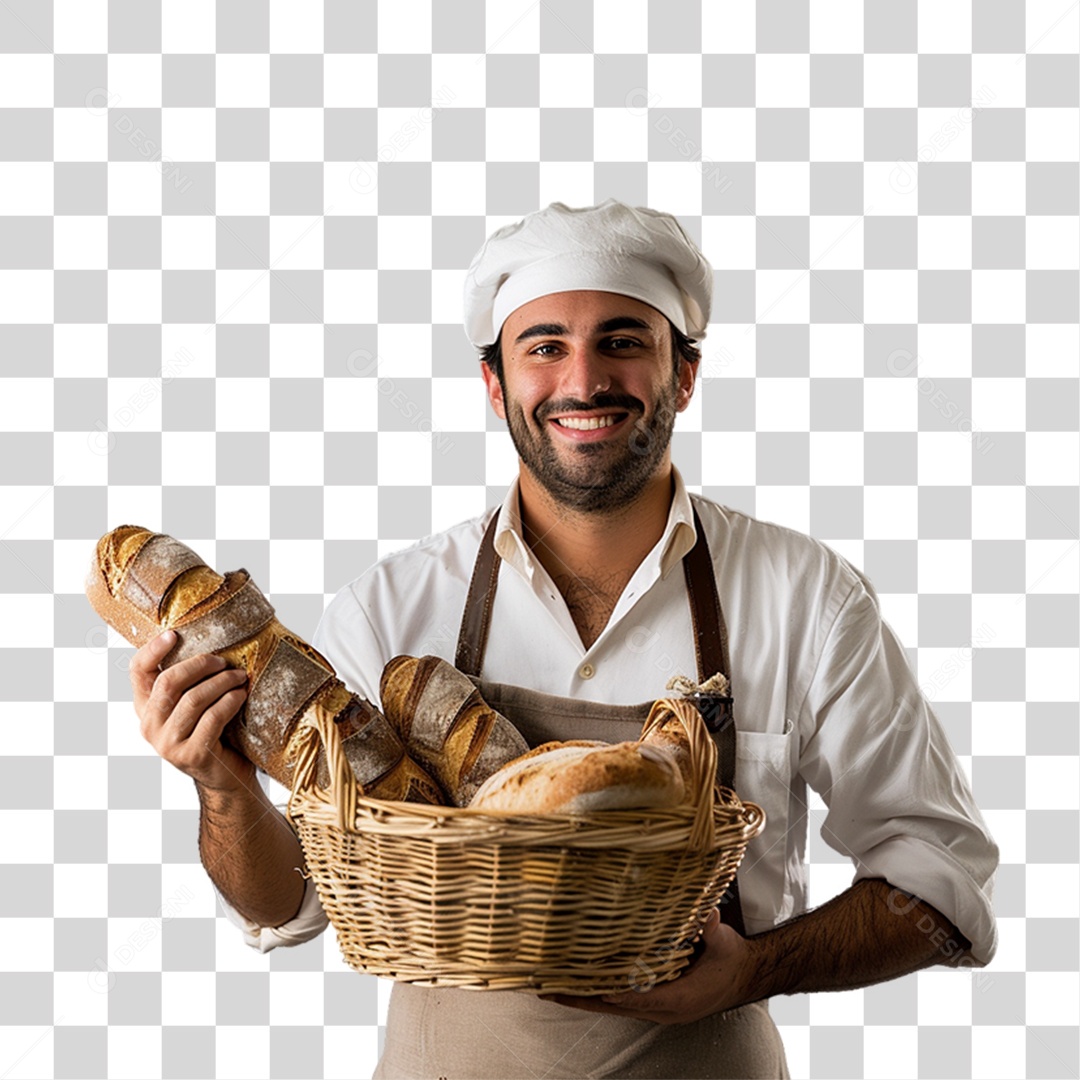 Homem Padeiro Confeiteiro PNG Transparente