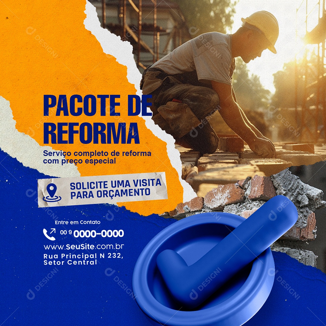 Pacote de Reforma Social Media PSD Editável