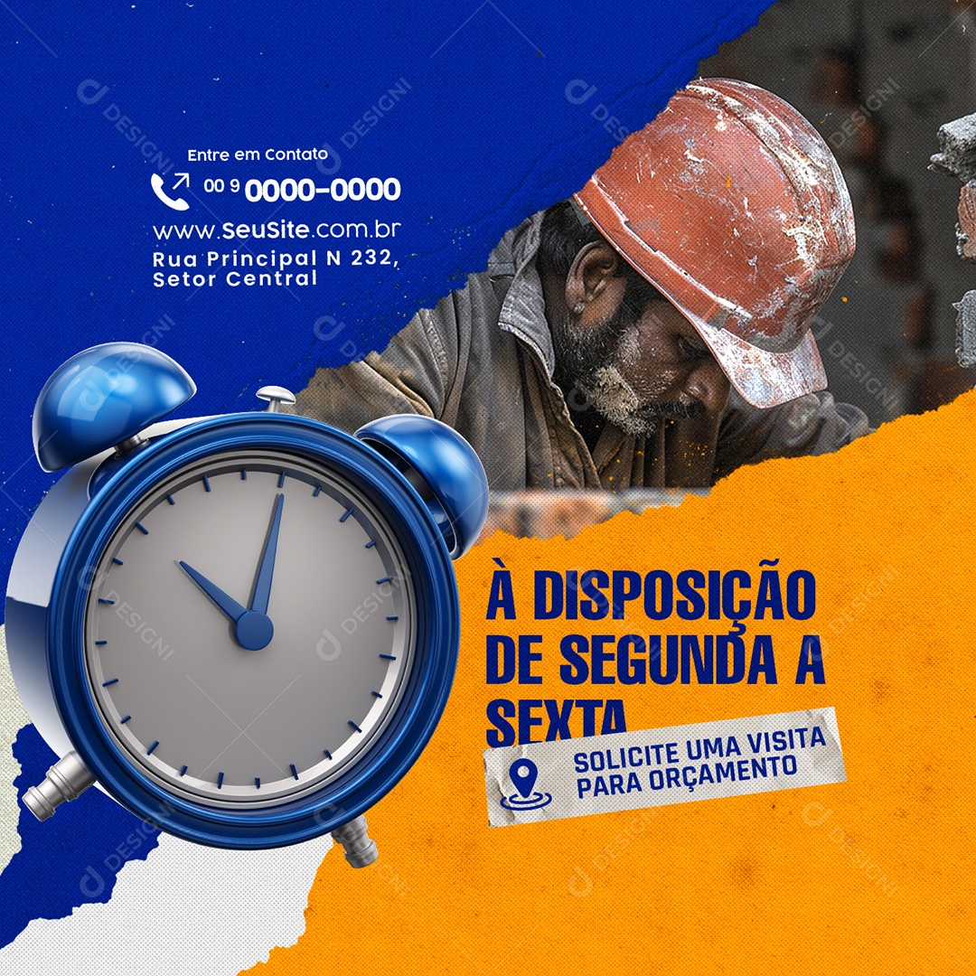 A Disposição de Segunda a Sexta Social Media PSD Editável