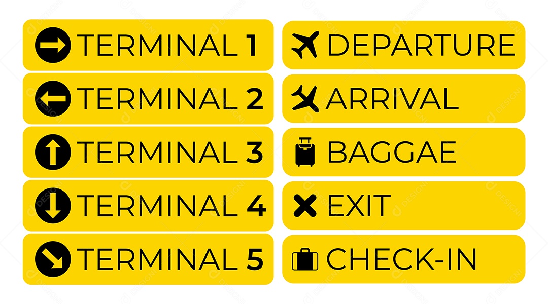 Conjunto de Placas de Aeroporto Vetor EPS