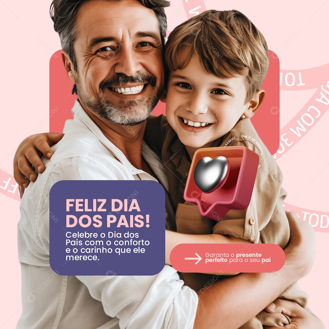 Feliz Dias dos Pais Celebre com o Conforto Social Media PSD Editável