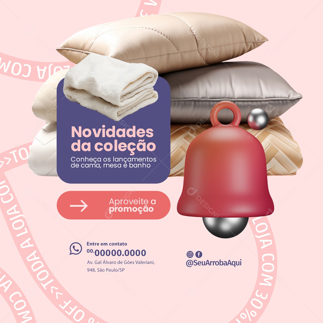 Novidades da Coleção Conheça os Lancementos de Cama Social Media PSD Editável