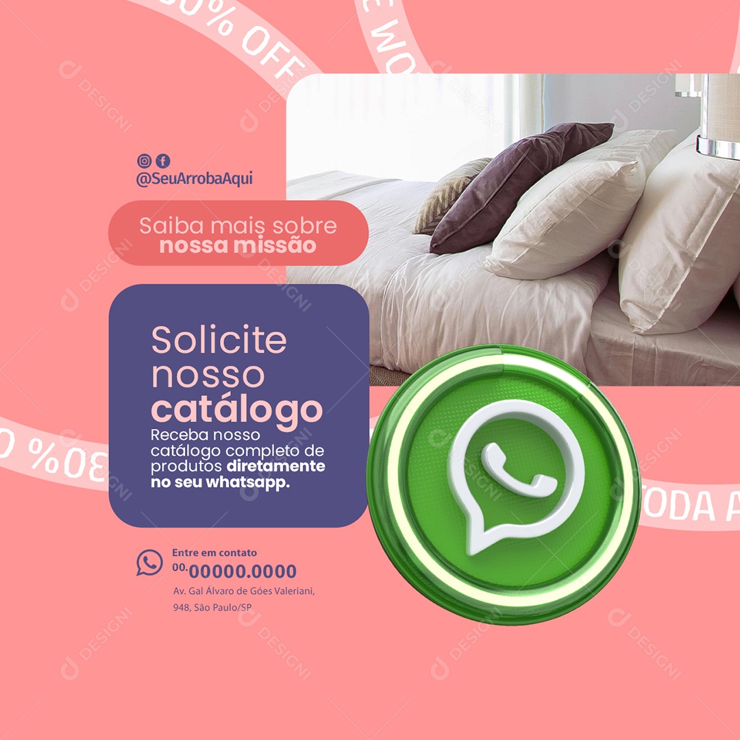 Solicite nosso Catálogo Social Media PSD Editável