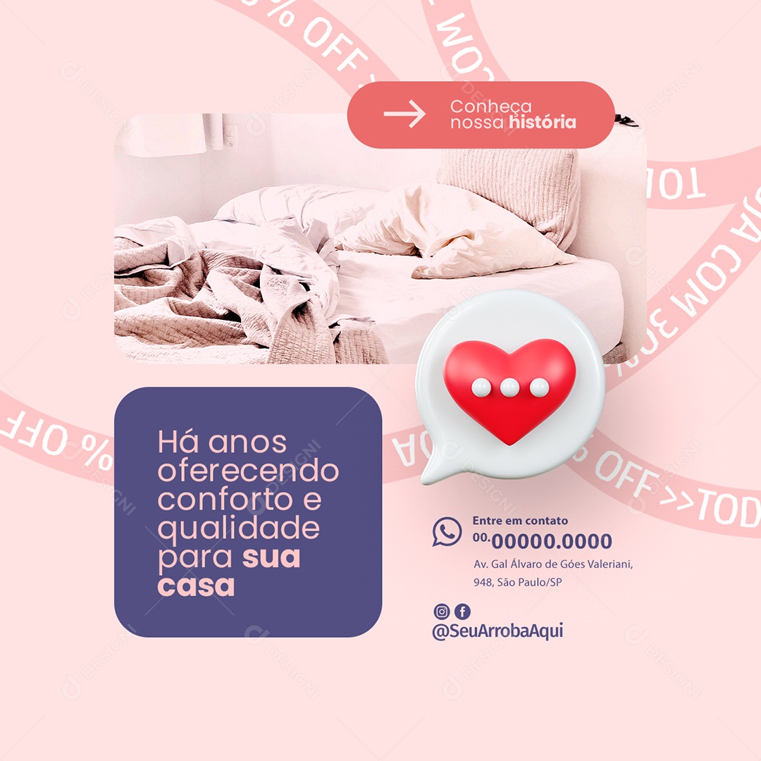 Há Anos Oferecendo Conforto e Qualidade para sua Casa Social Media PSD Editável
