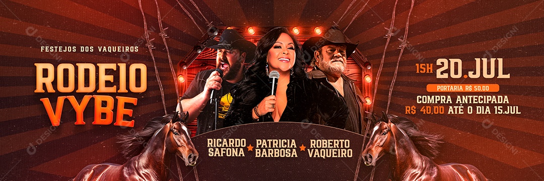 Flyer Carrossel Rodeio Vybe Artistas Social Media PSD Editável