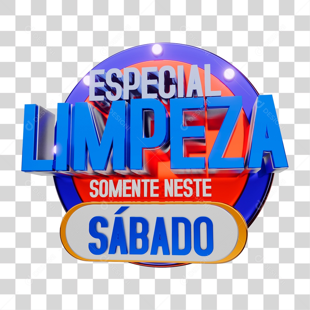 Selo 3D Especial Limpeza Sábado