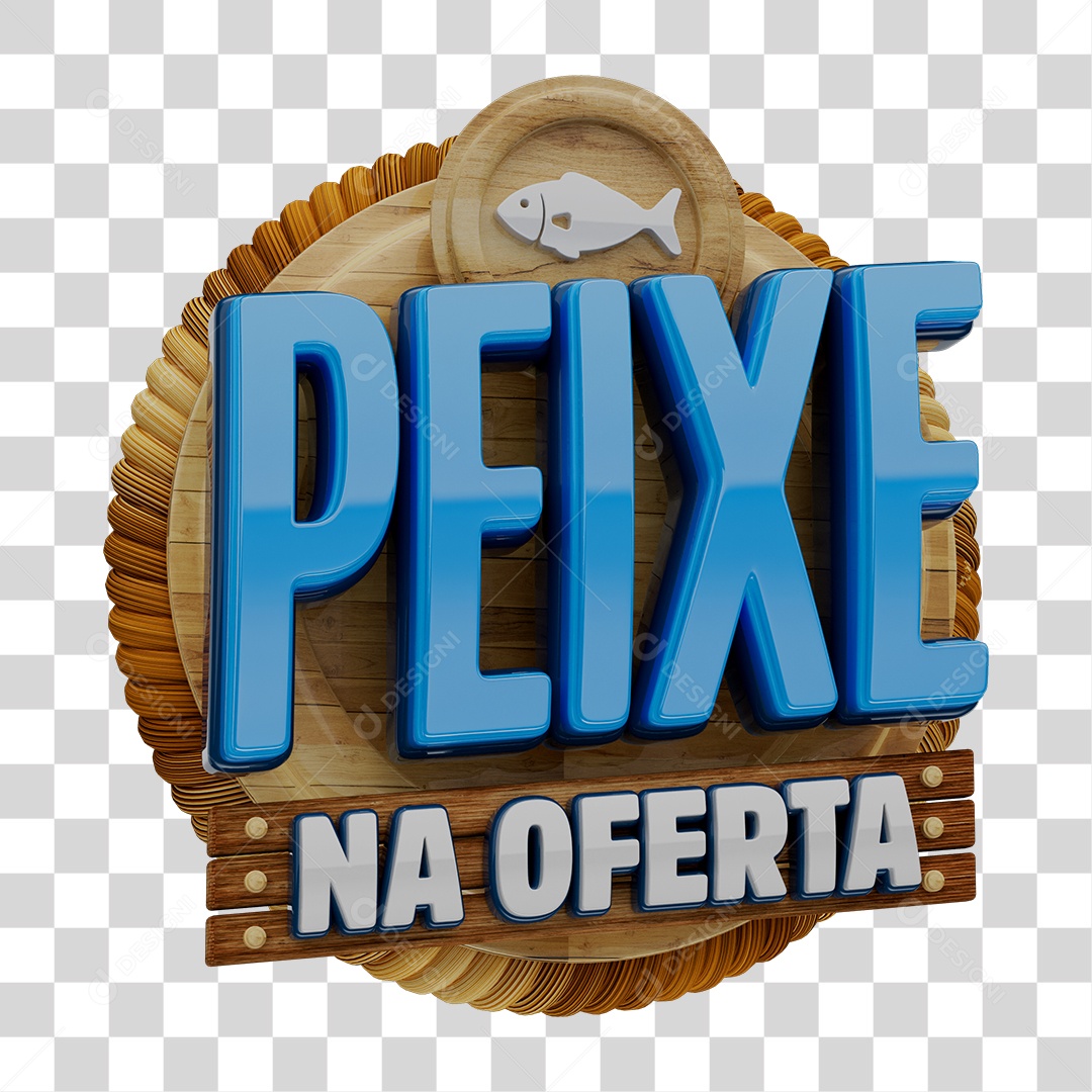 Selo 3D Peixe na Oferta