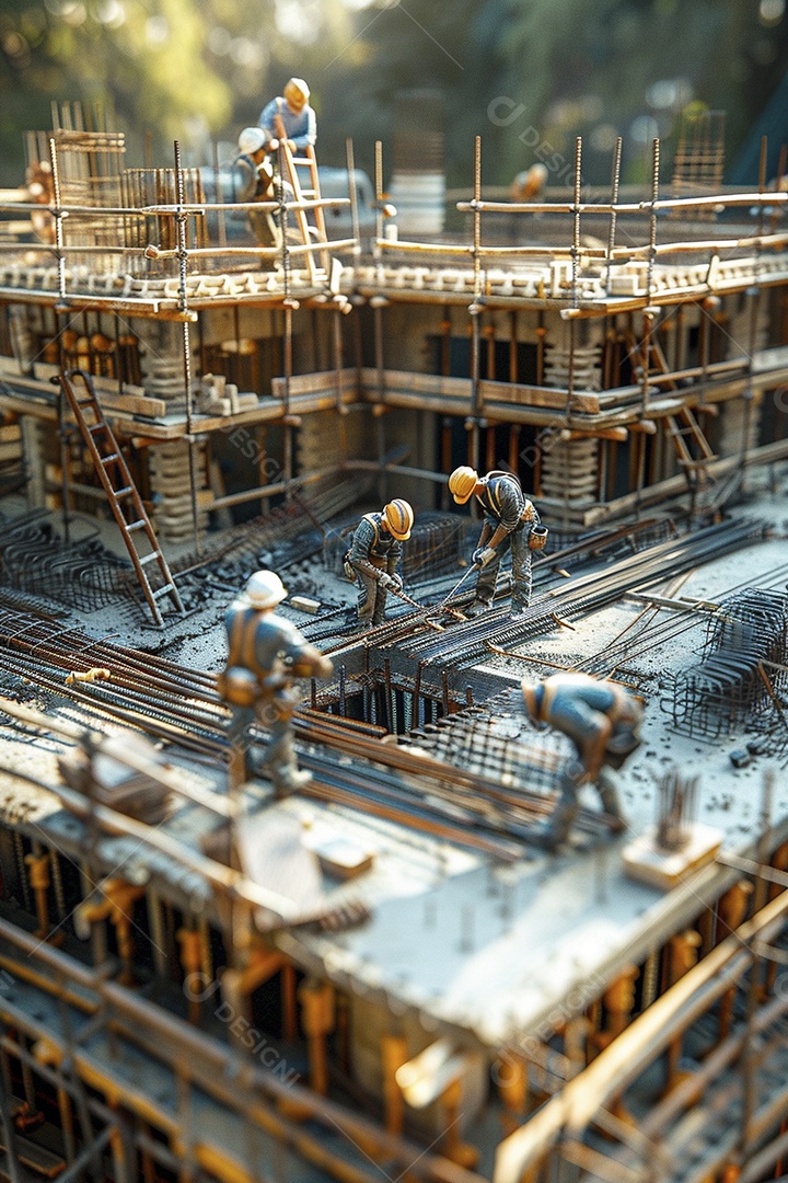 Trabalhadores em um canteiro de obras