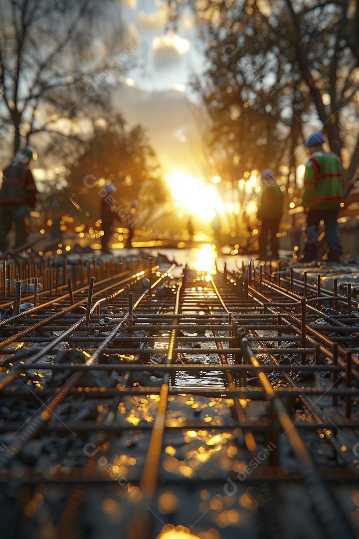 Trabalhadores em um canteiro de obras