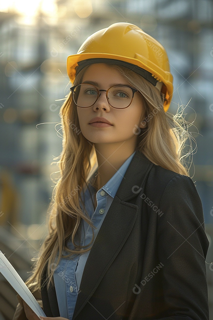 Mulher Arquiteta jovem e bonita