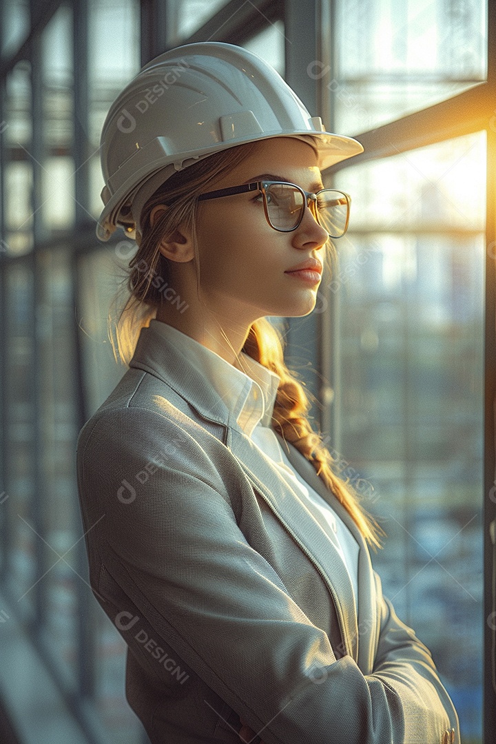 Mulher Arquiteta jovem e bonita