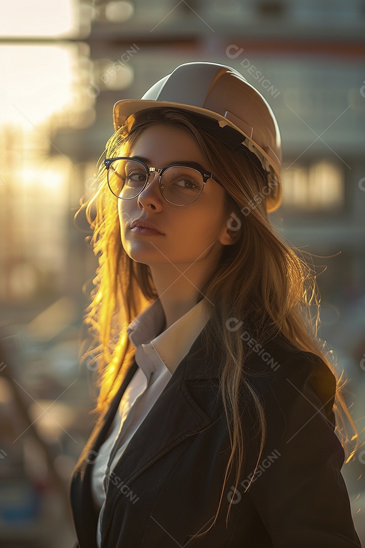 Mulher Arquiteta jovem e bonita