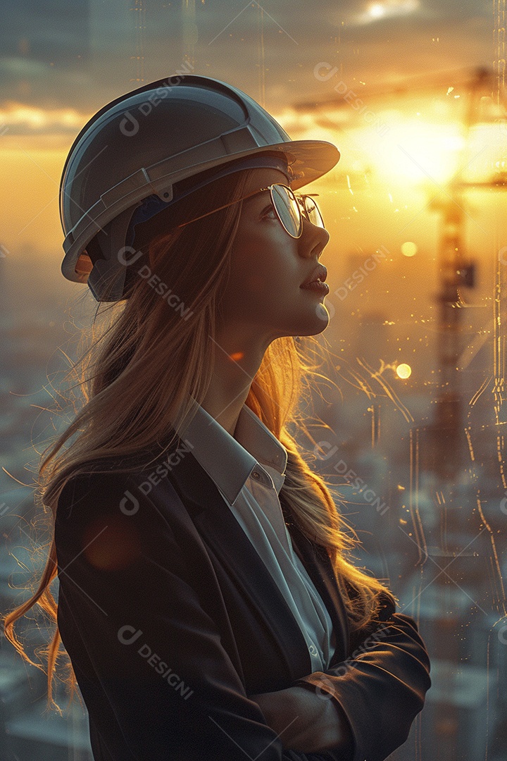 Mulher Arquiteta jovem e bonita