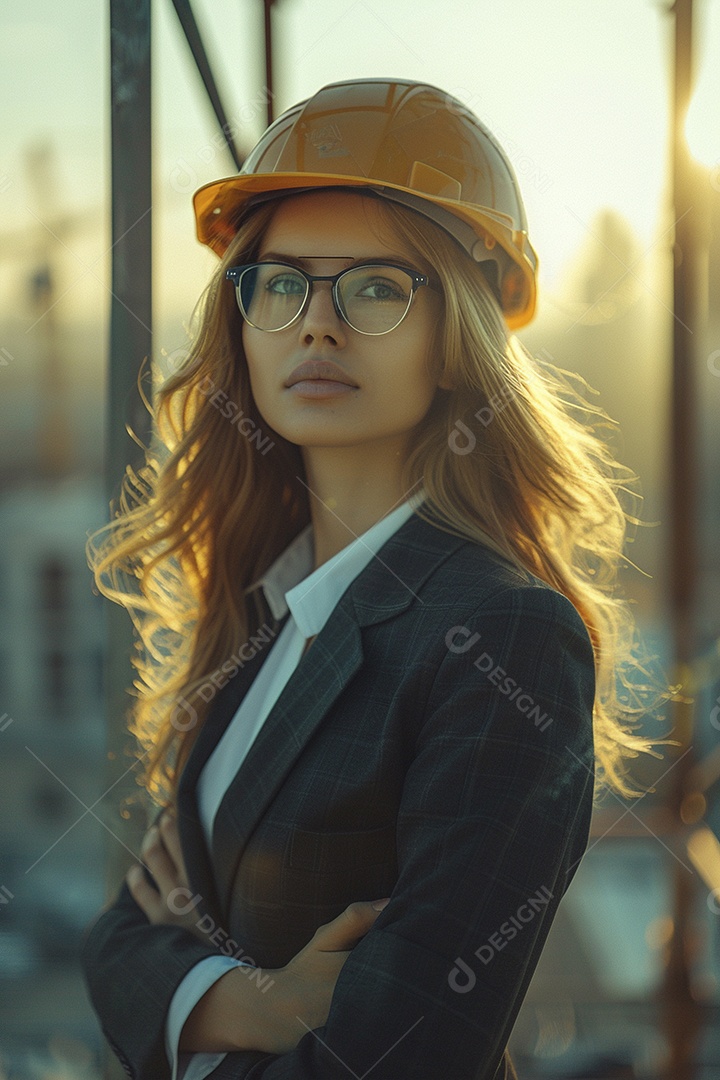 Mulher Arquiteta jovem e bonita