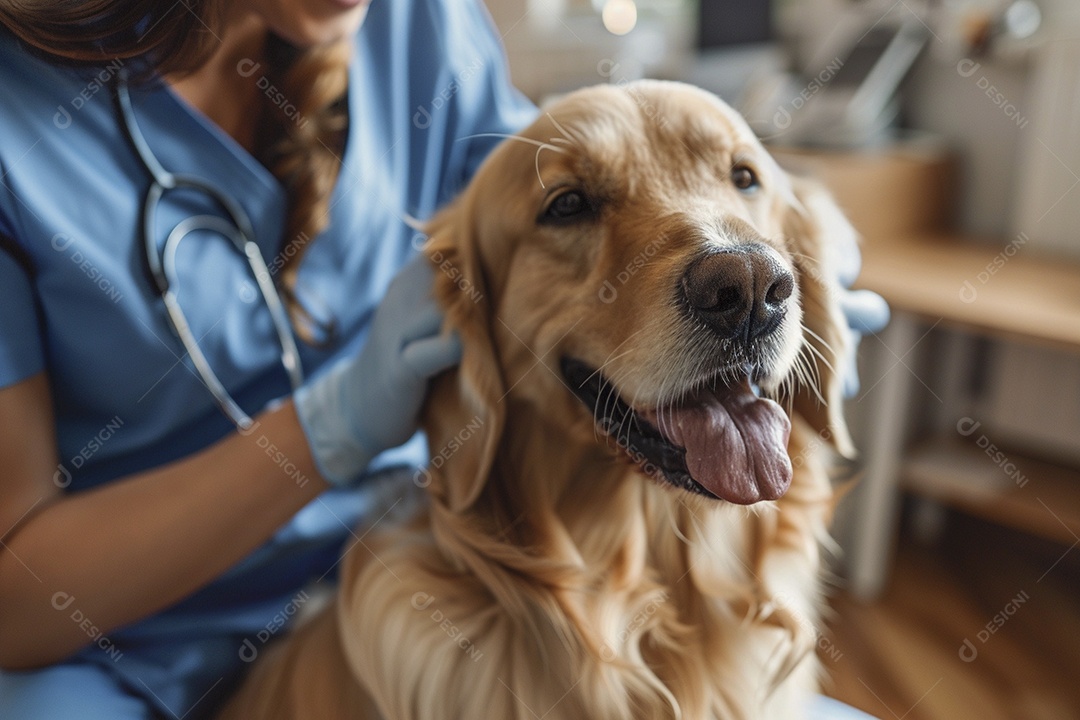 Uma linda veterinária examinando um animal fofo, veterinário