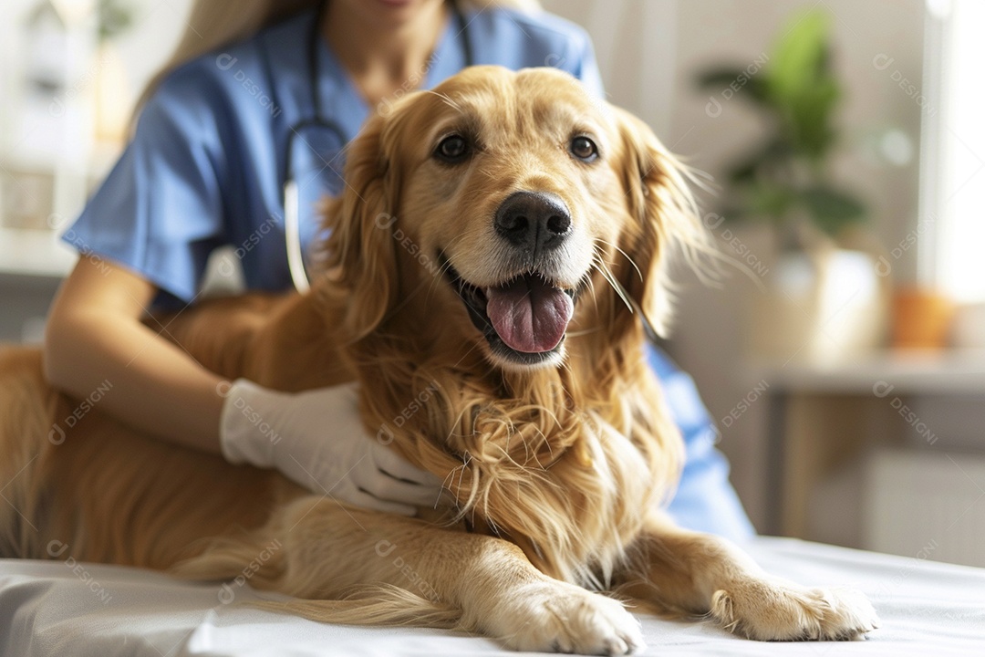 Uma linda veterinária examinando um animal fofo, veterinário