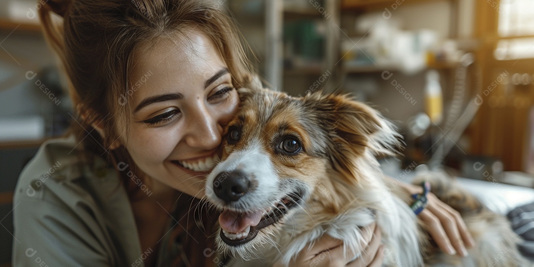 Uma linda veterinária examinando um animal fofo, veterinário