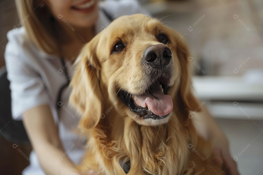 Uma linda veterinária examinando um animal fofo, veterinário