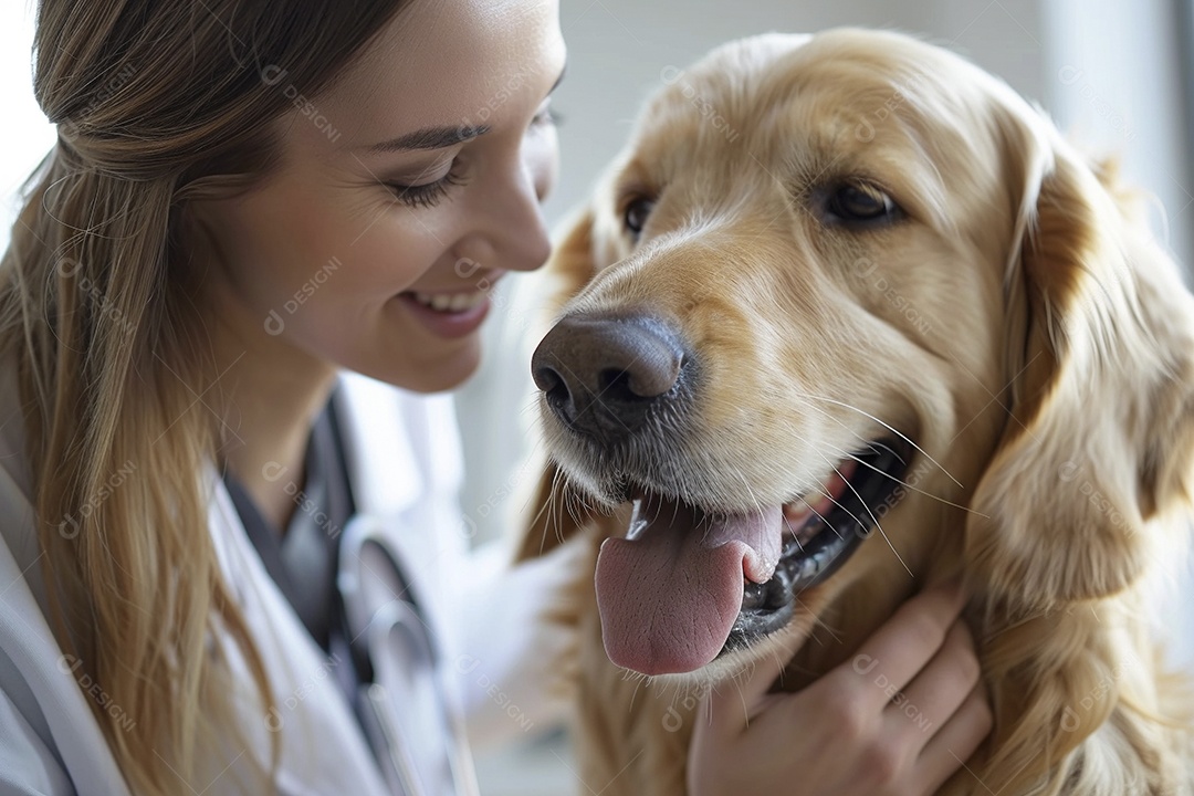 Uma linda veterinária examinando um animal fofo, veterinário