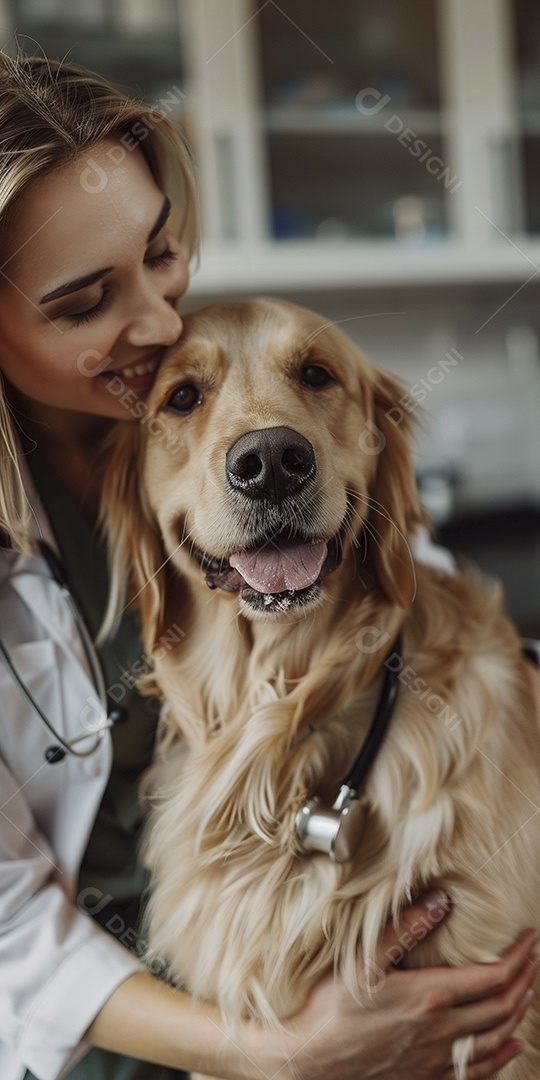 Uma linda veterinária examinando um animal fofo, veterinário