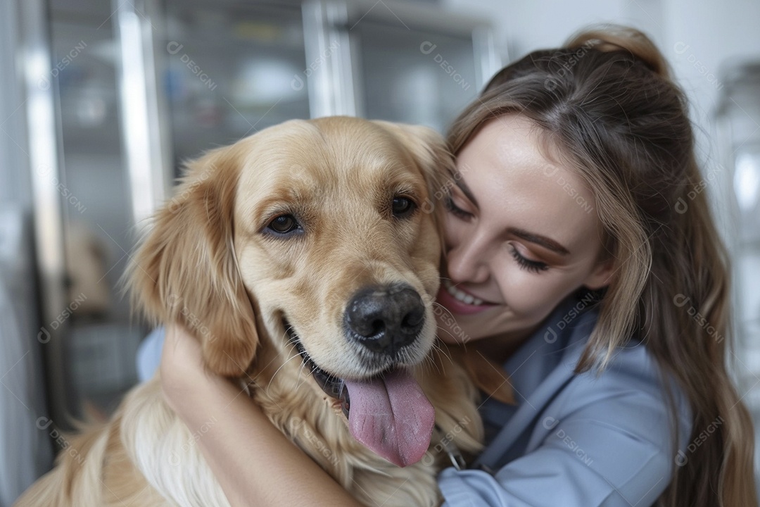 Uma linda veterinária examinando um animal fofo, veterinário