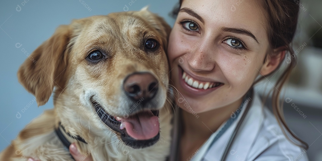 Uma linda veterinária examinando um animal fofo, veterinário