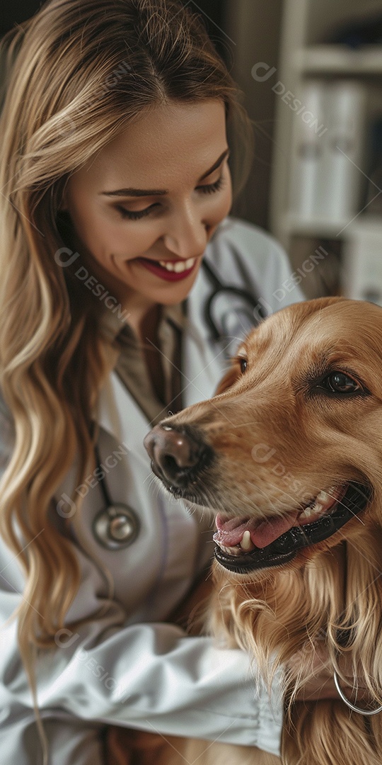 Uma linda veterinária examinando um animal fofo, veterinário
