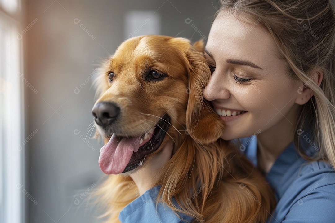 Uma linda veterinária examinando um animal fofo, veterinário