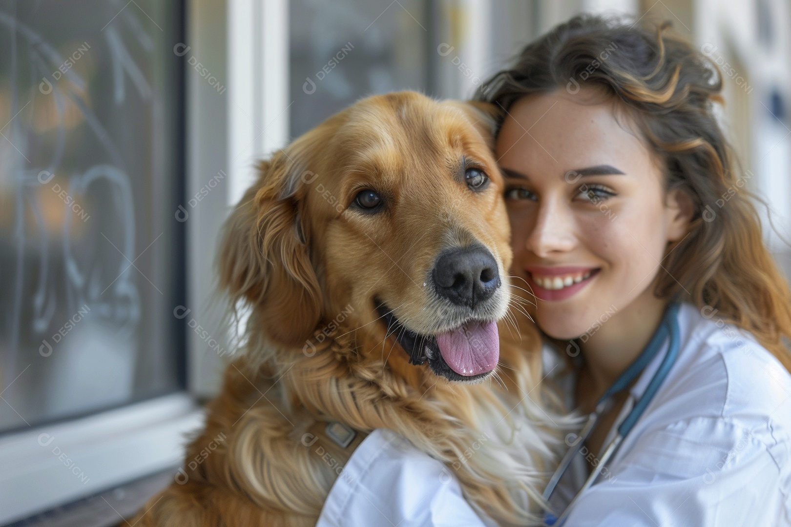 Uma linda veterinária examinando um animal fofo, veterinário