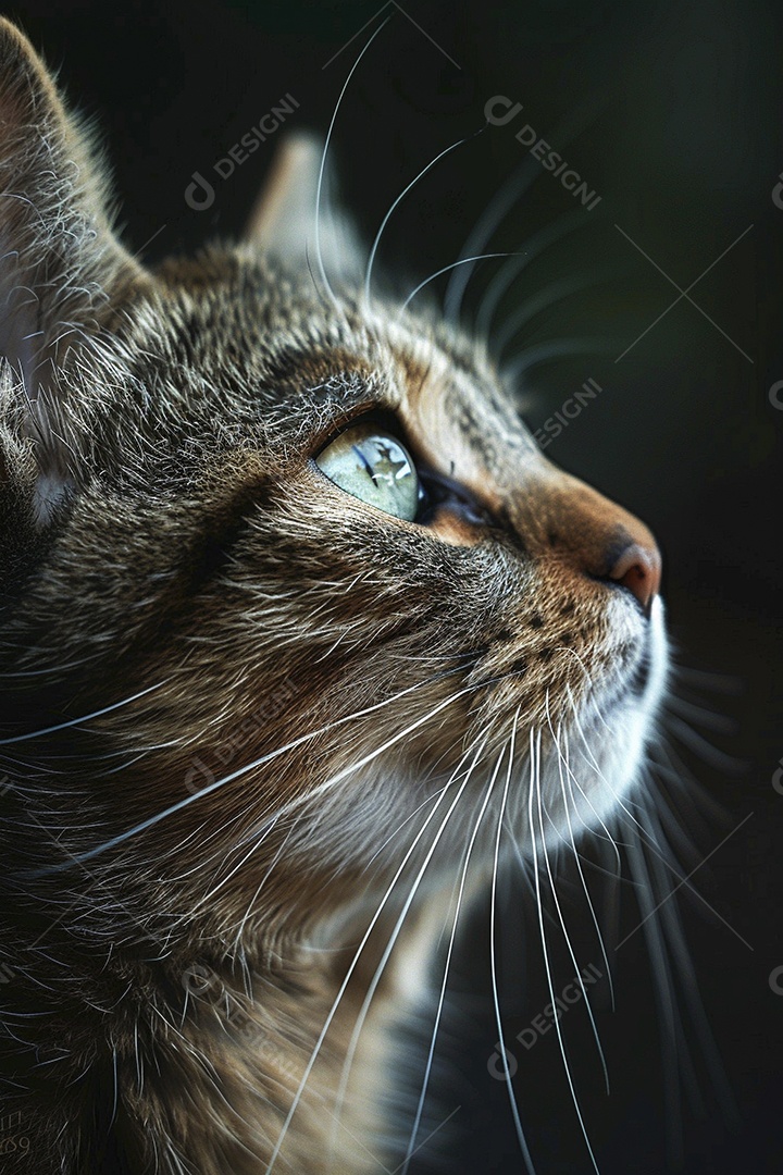 Impressionante fotografia de retrato de um gato, felino, animal de estimação