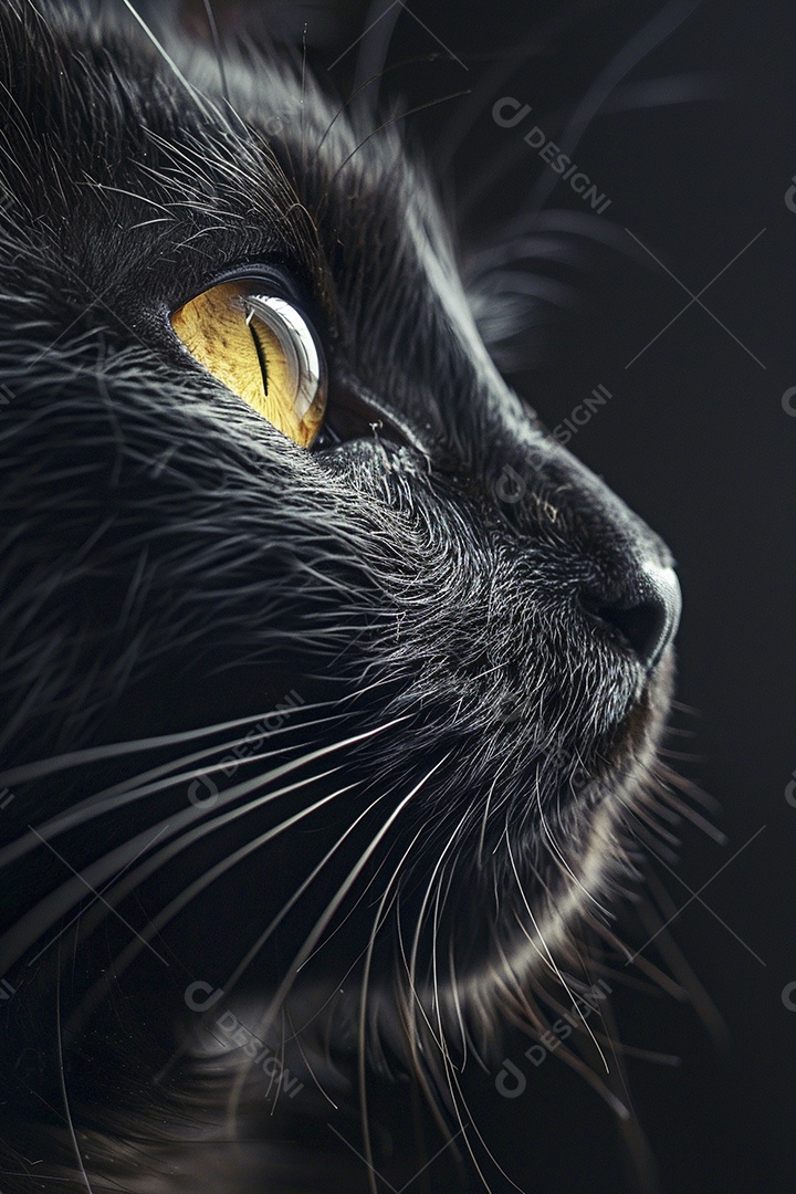 Impressionante fotografia de retrato de um gato, felino, animal de estimação