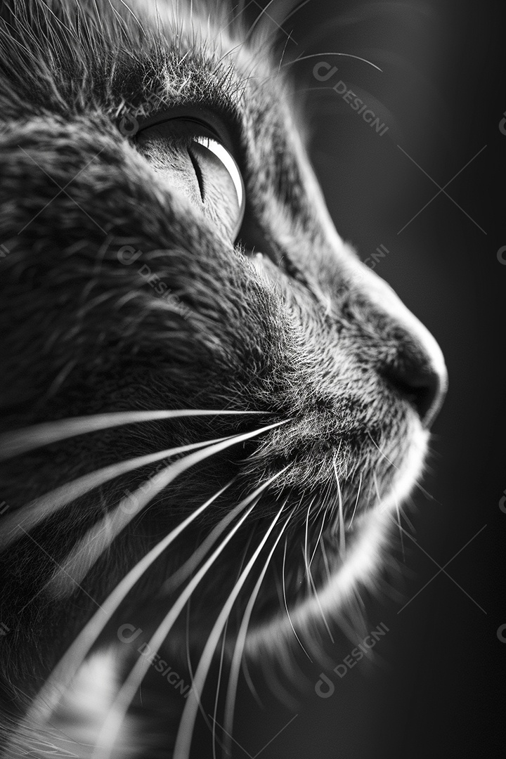 Impressionante fotografia de retrato de um gato, felino, animal de estimação