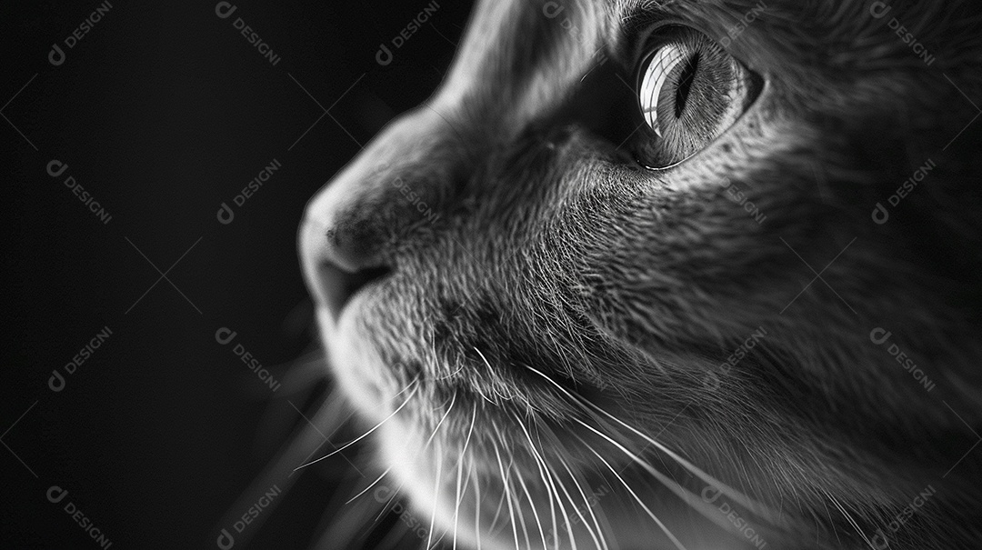 Impressionante fotografia de retrato de um gato, felino, animal de estimação