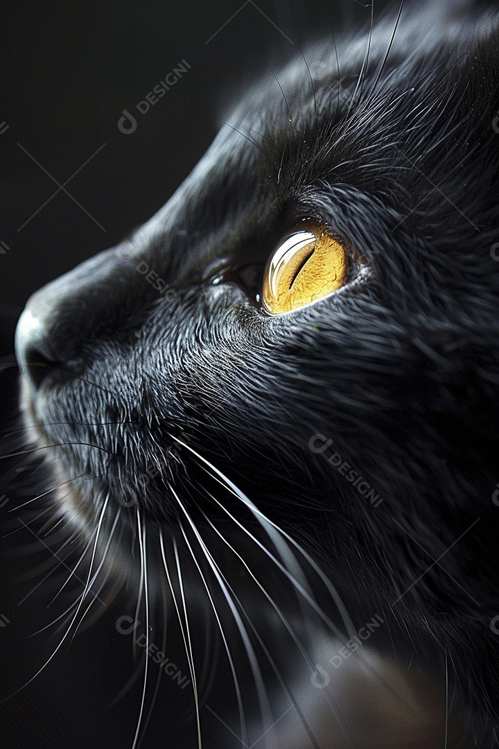 Impressionante fotografia de retrato de um gato, felino, animal de estimação