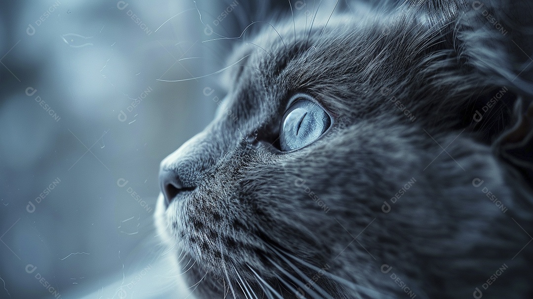 Impressionante fotografia de retrato de um gato, felino, animal de estimação