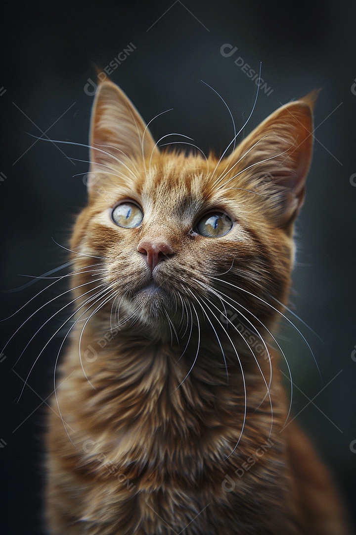 Impressionante fotografia de retrato de um gato, felino, animal de estimação
