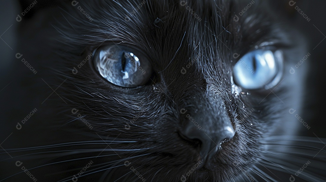 Impressionante fotografia de retrato de um gato, felino, animal de estimação