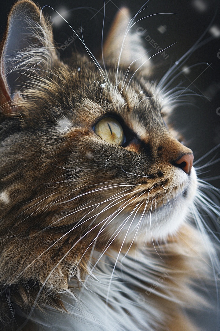 Impressionante fotografia de retrato de um gato, felino, animal de estimação