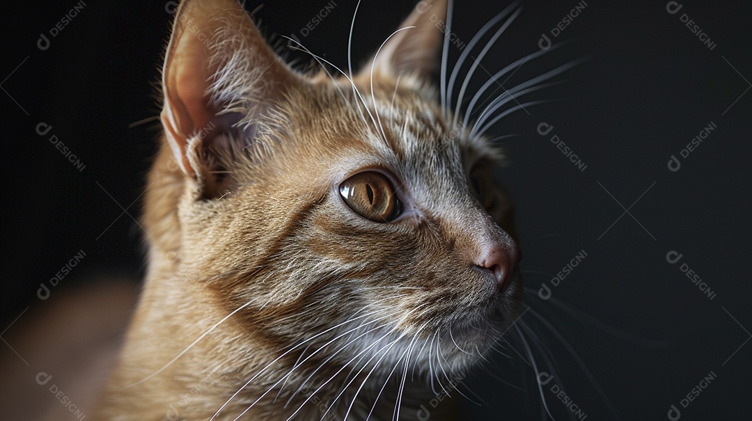 Impressionante fotografia de retrato de um gato, felino, animal de estimação