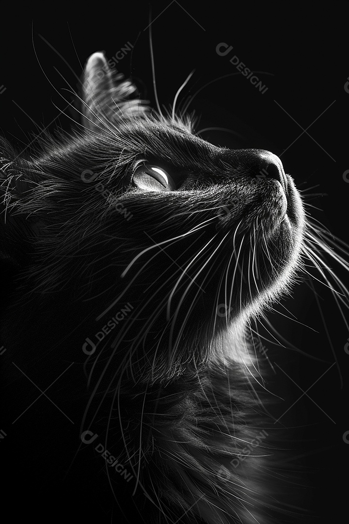 Impressionante fotografia de retrato de um gato, felino, animal de estimação