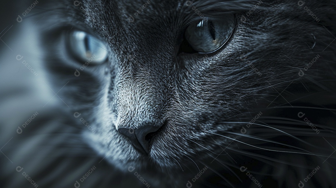 Impressionante fotografia de retrato de um gato, felino, animal de estimação