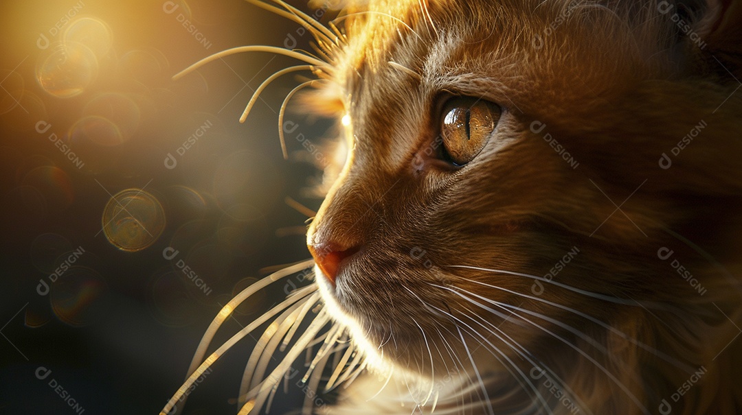 Impressionante fotografia de retrato de um gato, felino, animal de estimação