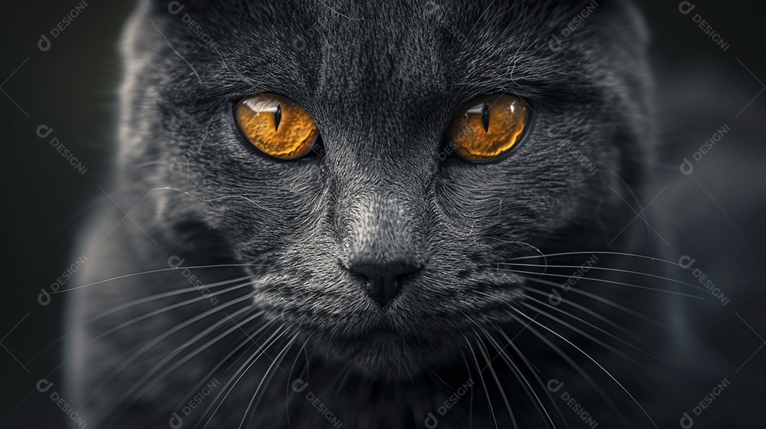 Impressionante fotografia de retrato de um gato, felino, animal de estimação