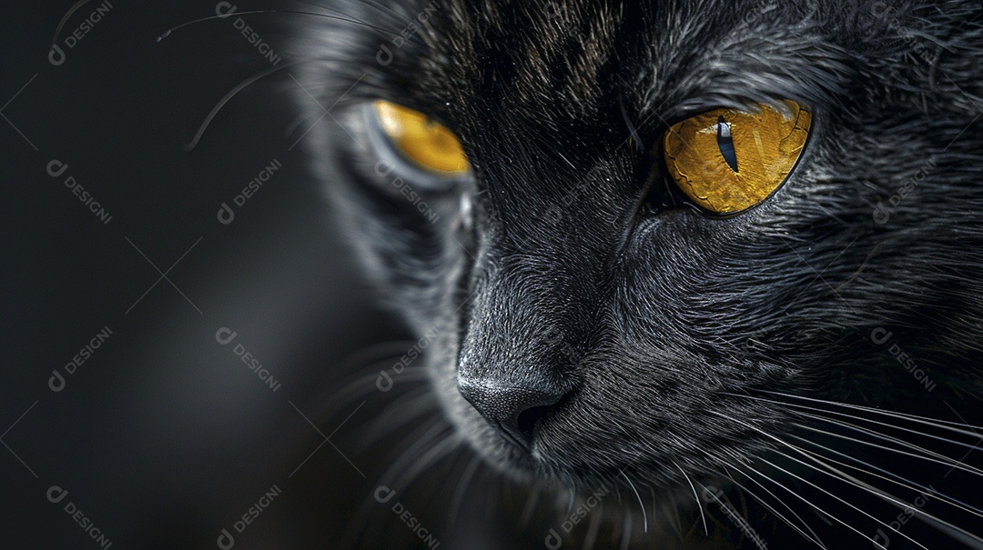 Impressionante fotografia de retrato de um gato, felino, animal de estimação