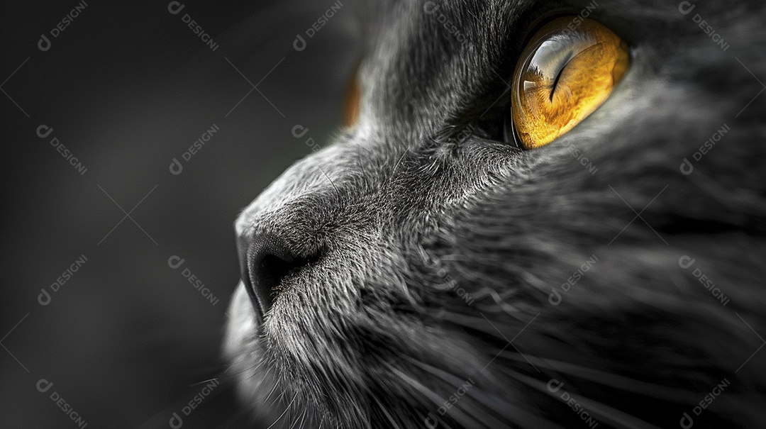 Impressionante fotografia de retrato de um gato, felino, animal de estimação