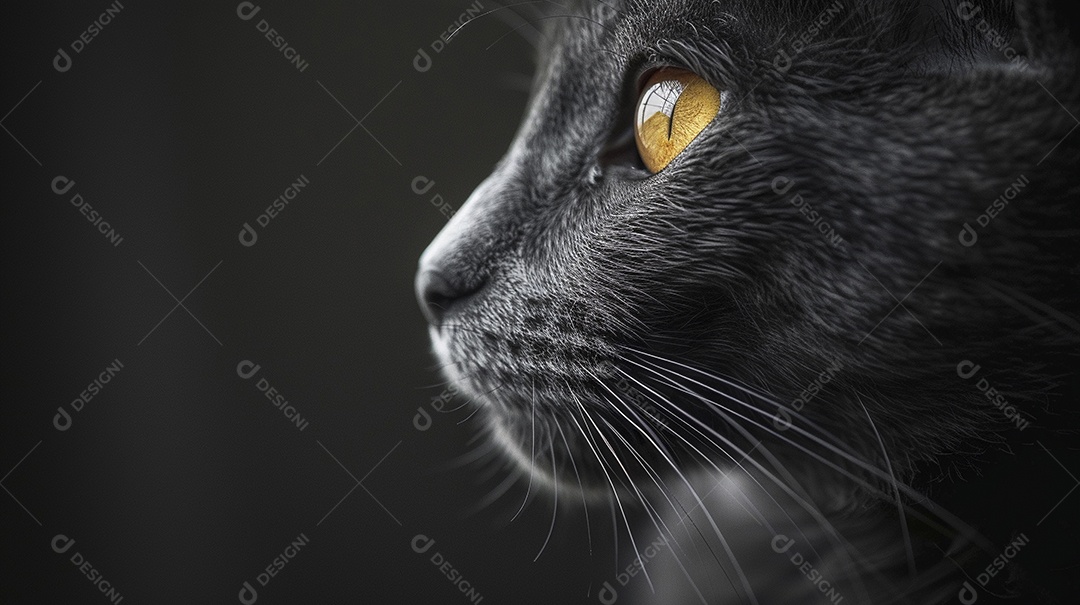 Impressionante fotografia de retrato de um gato, felino, animal de estimação